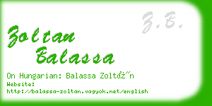 zoltan balassa business card